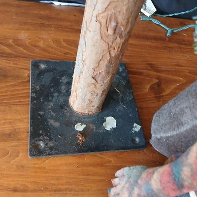 Pair of Artificial Alpine Trees with Primitive Moose Doll