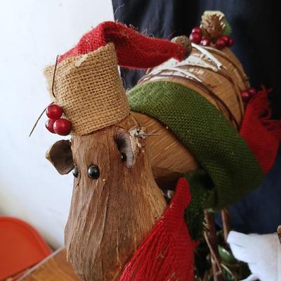 Rustic Holiday Moose Trio with Garland and Accents