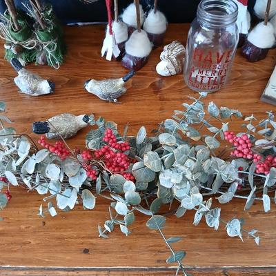 Rustic Holiday Moose Trio with Garland and Accents