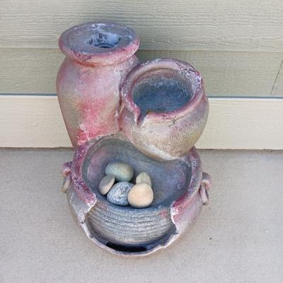 Outdoor Garden Planters & Tiered Water Feature Fountain