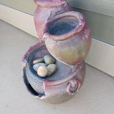 Outdoor Garden Planters & Tiered Water Feature Fountain