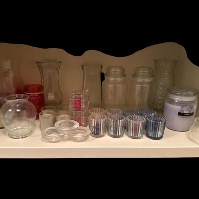 Assortment of votives, vases and jars