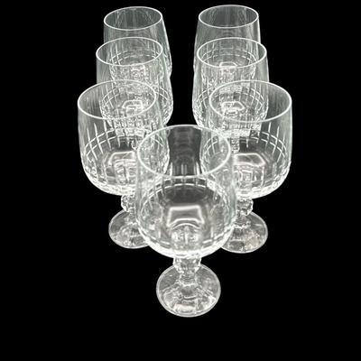 7 beautiful cut glass water glasses