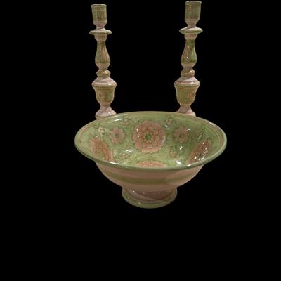 Italian bowl and matching candlesticks