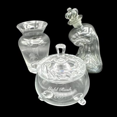 Assortment of 3 glass containers
