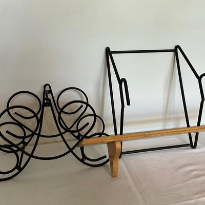 Wine rack, Metal rack, Wood shelf