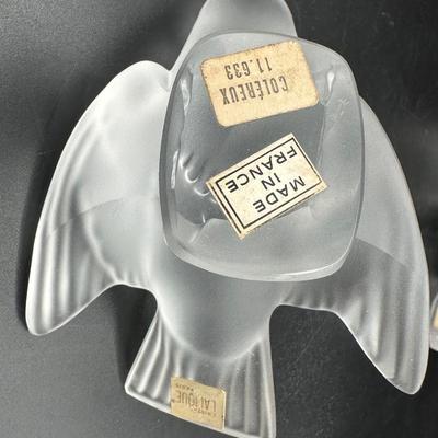 Lalique Crystal Sparrows - Set of 4