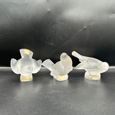 Lalique Crystal Sparrows - Set of 4