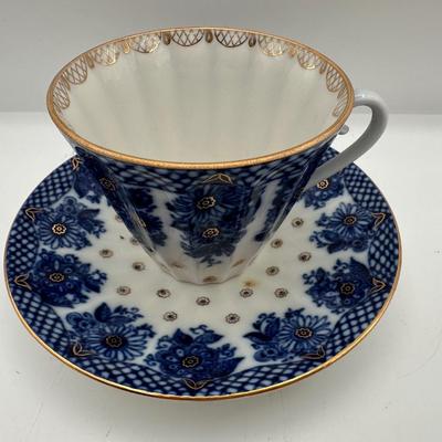 Vintage Lomonosov Russian Porcelain Cup & Saucer