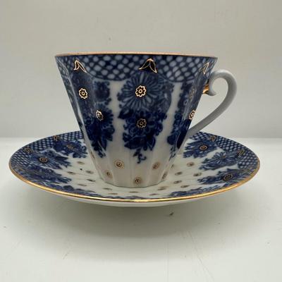 Vintage Lomonosov Russian Porcelain Cup & Saucer
