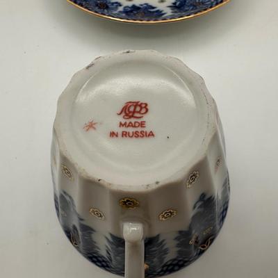 Vintage Lomonosov Russian Porcelain Cup & Saucer