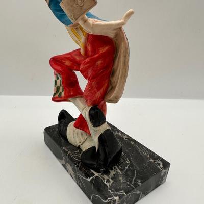 Vintage Fontanini Depose Clown Figurine on Marble Base