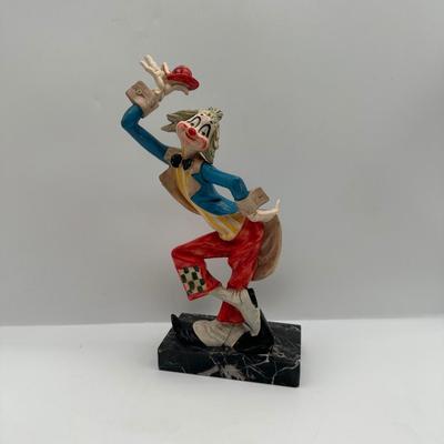 Vintage Fontanini Depose Clown Figurine on Marble Base