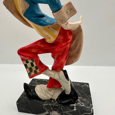 Vintage Fontanini Depose Clown Figurine on Marble Base