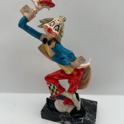 Vintage Fontanini Depose Clown Figurine on Marble Base