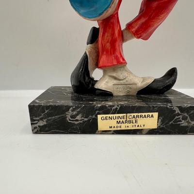 Vintage Fontanini Depose Clown Figurine on Marble Base