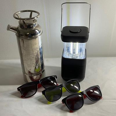 Thirst Extinguisher, lantern, sunglasses