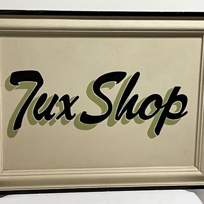 Tux Shop Wooden Sign