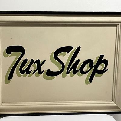 Tux Shop Wooden Sign