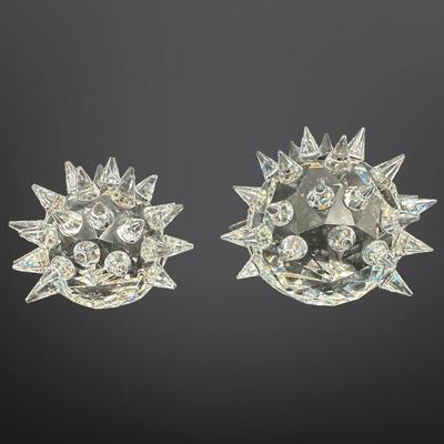 Swarovski Crystal Large and Small Hedgehog Figurines (See Details)
