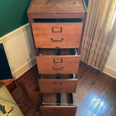 O2 20th Century Antique Oak Filing Cabinet
