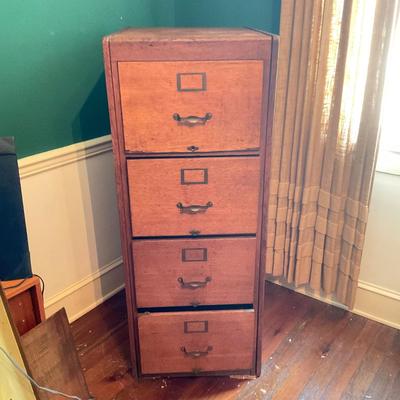 O2 20th Century Antique Oak Filing Cabinet