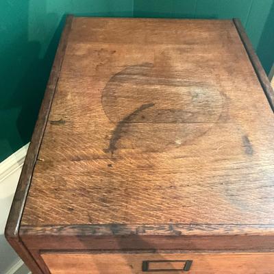 O2 20th Century Antique Oak Filing Cabinet