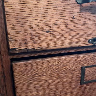 O2 20th Century Antique Oak Filing Cabinet