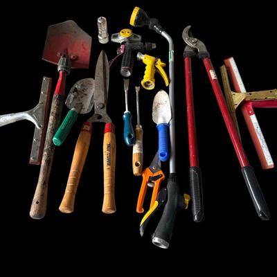An assortment of garden tools