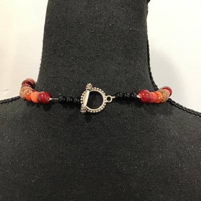 Very nice multicolored, polished stone type fashion necklace