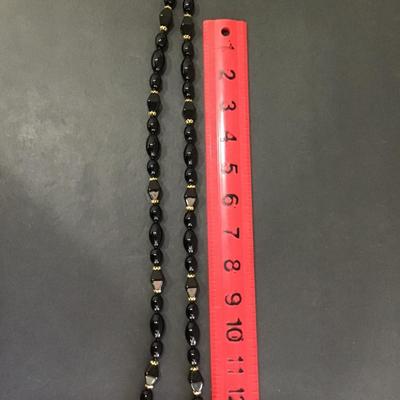 Very nice black glass beaded necklace