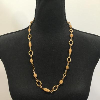 Vintage, gold, toned toggle statement, necklace