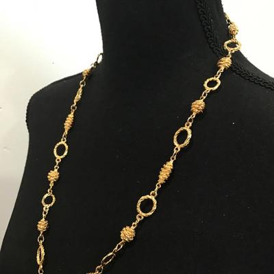 Vintage, gold, toned toggle statement, necklace