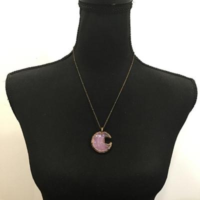 Pretty Rose, quartz, crescent, moon, necklace,