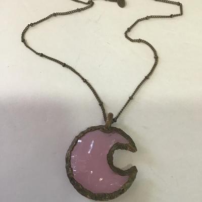 Pretty Rose, quartz, crescent, moon, necklace,