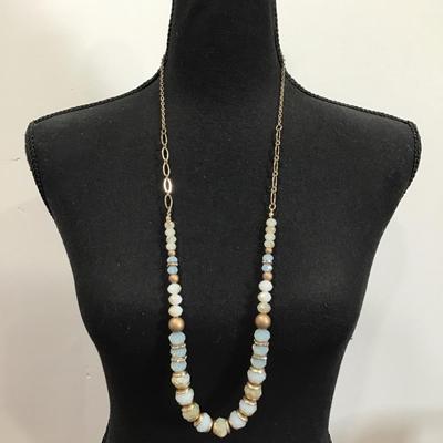 Beautiful, crystal beaded, and glass statement necklace very beautiful