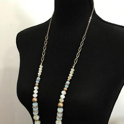 Beautiful, crystal beaded, and glass statement necklace very beautiful
