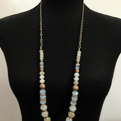 Beautiful, crystal beaded, and glass statement necklace very beautiful