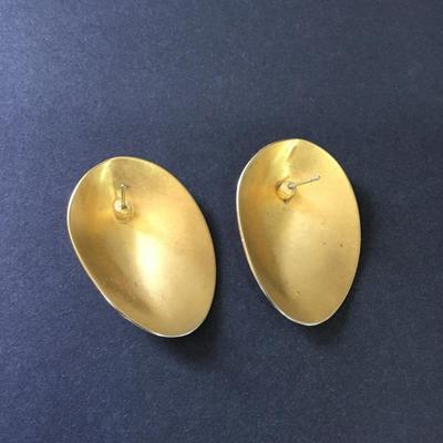 Vintage satin gold tone statement earrings