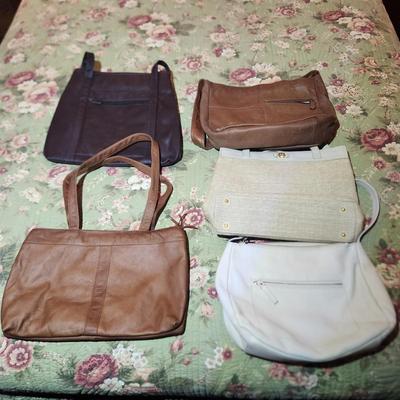 Lot of 5 Purses Boulder Ridge Leather, Giani Bernini, Etienne Aigner Handbags