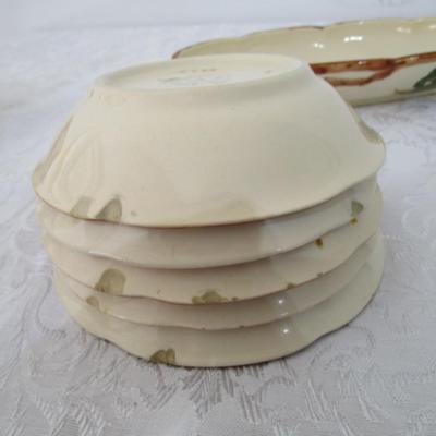 Sale Photo Thumbnail #22:  3 cups (all without chips), 7 saucers (2 have chips), 5 bread plates (3 have chips)