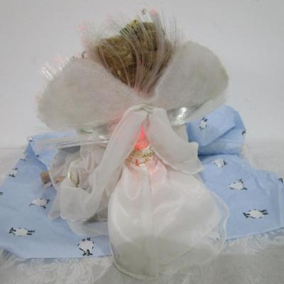 Sale Photo Thumbnail #108: Angel doll with fiber optic wings & porcelain head, arms & legs, Takes 3 AA batteries included, see pictures
