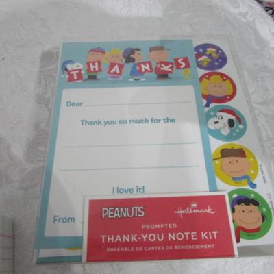 Sale Photo Thumbnail #204: New Snoopy Thank You notes, new pkg index cards, Dymo labels, wood ruler, small portable blue tooth speaker (tested & works well)