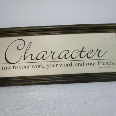 Sale Photo Thumbnail #232: "Character, Be true to your work, your word, and your friends", 3' x 14"