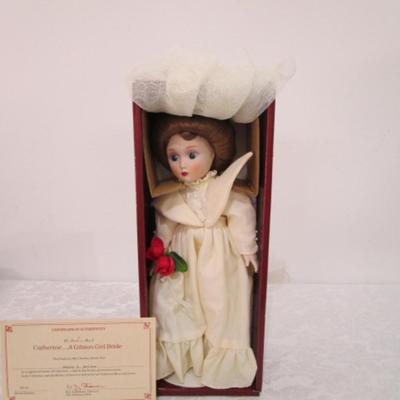 Sale Photo Thumbnail #371: New in box, porcelain doll includes stand, 13" tall