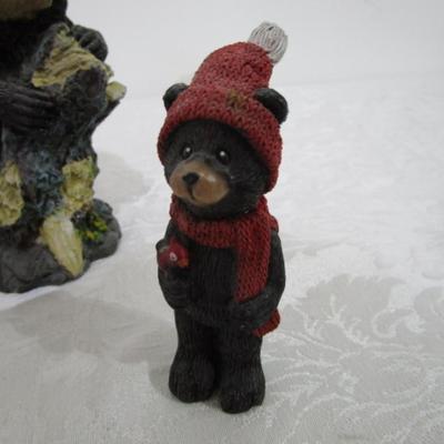 Sale Photo Thumbnail #396:  One bear is 5-1/2", one is5-1/4 tall, one is 4", one is 2-3/4"