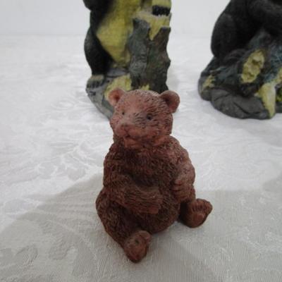 Sale Photo Thumbnail #395:  One bear is 5-1/2", one is5-1/4 tall, one is 4", one is 2-3/4"
