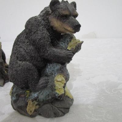 Sale Photo Thumbnail #398:  One bear is 5-1/2", one is5-1/4 tall, one is 4", one is 2-3/4"