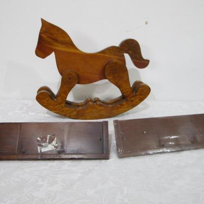 Sale Photo Thumbnail #437: Shelves are 12" long, Horse is 13-3/4" long x 12" tall, See pictures