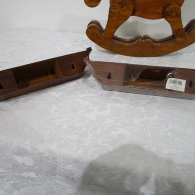 Sale Photo Thumbnail #440: Shelves are 12" long, Horse is 13-3/4" long x 12" tall, See pictures